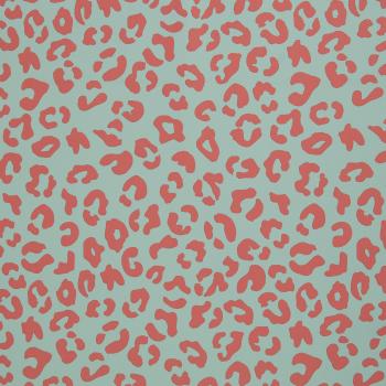 50x70 cm Zuschnitt Kunstleder Happy Leo mint/koralle by Cherry Picking von Swafing